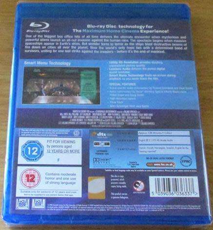 INDEPENDENCE DAY BLU RAY [Shelf H]