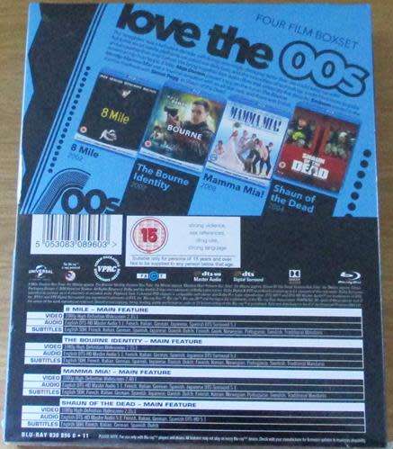 FILMS THAT DEFINE A DECADE... 00s 8 Mile Bourne Identity Mamma Mia Shaun of the Dead BLU RAY [H]