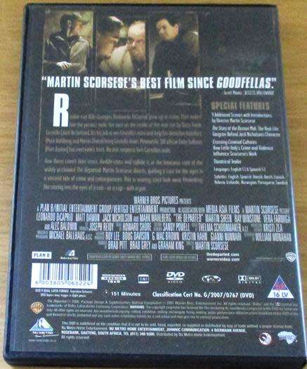 CLEARANCE SALE: THE DEPARTED DVD Leonardo Dicaprio Matt Damon [DVD BBOX 3]