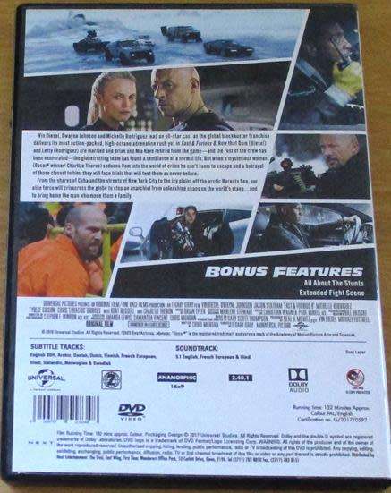 CLEARANCE SALE: FAST & FURIOUS 8 Vin Diesel [DVD BBOX 4]