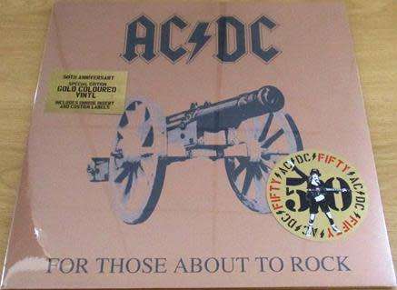 AC/DC For Those About To Rock Ltd Edition GOLD Coloured LP VINYL Record