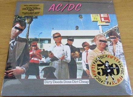 AC/DC Dirty Deeds Done Dirt Cheap Ltd Edition GOLD Coloured LP VINYL Record