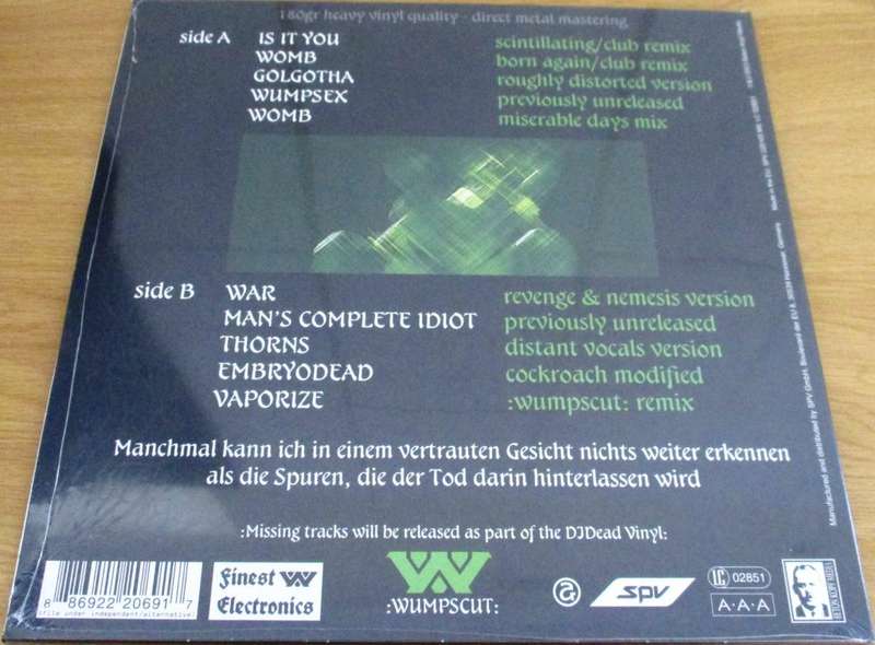 WUMPSCUT Born Again GREEN TRANSPARENT Vinyl Record + A1 POSTER