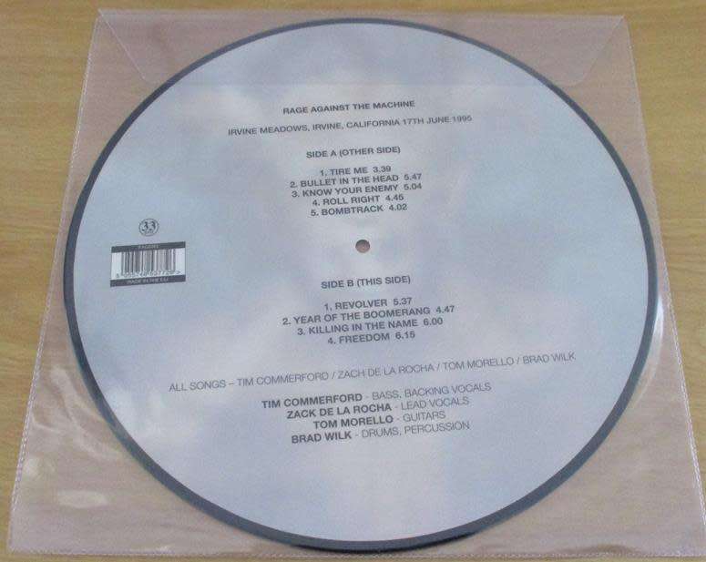 RAGE AGAINST THE MACHINE Live in California Picture Disc VINYL LP Record