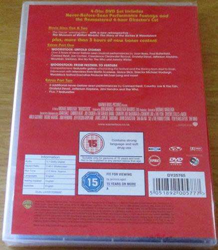 WOODSTOCK 3 Days Of Peace And Music 4xDVD