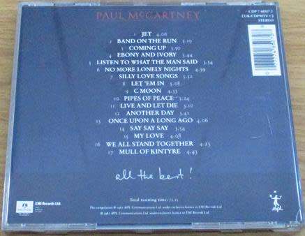 PAUL McCartney All the Best CD
