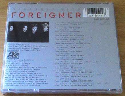 FOREIGNER Greatest Hits CD [Shelf G Box 3]
