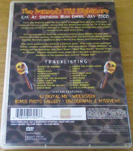 THE DAMNED Tiki Nightmare Live in London DVD
