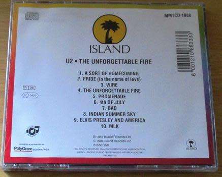 U2 The Unforgettable Fire CD [Z x 12]