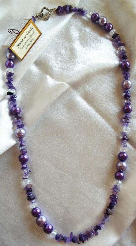 Swarovski Crystal & Amethyst S-Precious Stone Necklace