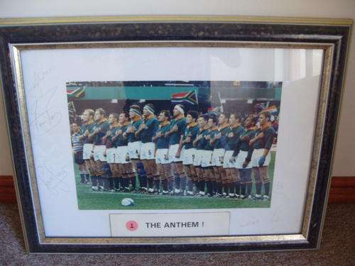 1995 RWC FINAL - The National Anthem Signed By Francois Pienaar