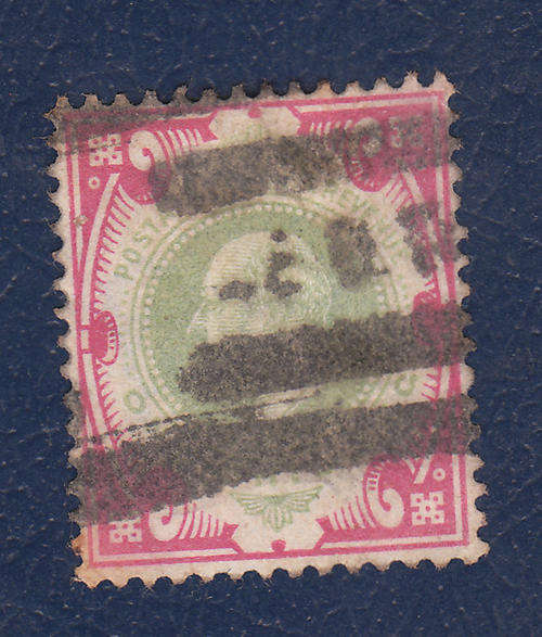 @@@EDWARD VII 1/- 1902 Dull green & Scarlet@@@ CV R700+