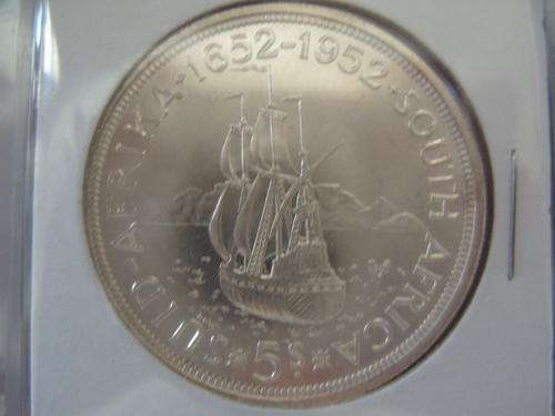 ~ UNION OF SA ~  1952 SS / Prooflike ~ 5 Shilling  ~ Crown