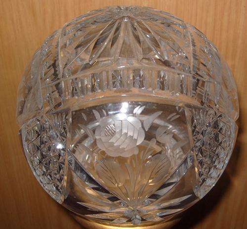 Bohemian ROSE CUT CRYTAL Table Lamp Crystal Ball / Lamp Shade - RARE & WANTED!