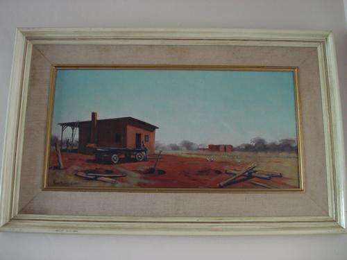 GERT PIETERSEN FARM SCENE OIL PAINTING
