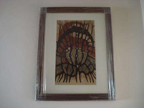 HANNES VAN DER WALT WOODCUT ABSTRACT