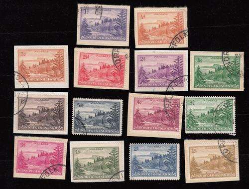 NORFOLK ISLAND 1947 KG6 Set of 14 SG1-12a FU