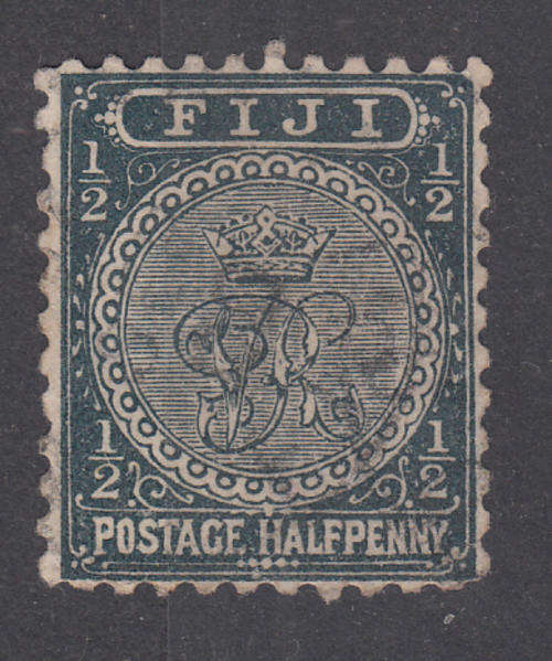 FIJI 11893-96 QV SG 86 Halfpenny Slate Grey P11. Used. See Scan.