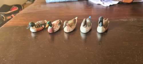 Set of 5 Hand Carved Mallard Ducks, 1970's Collectors Item