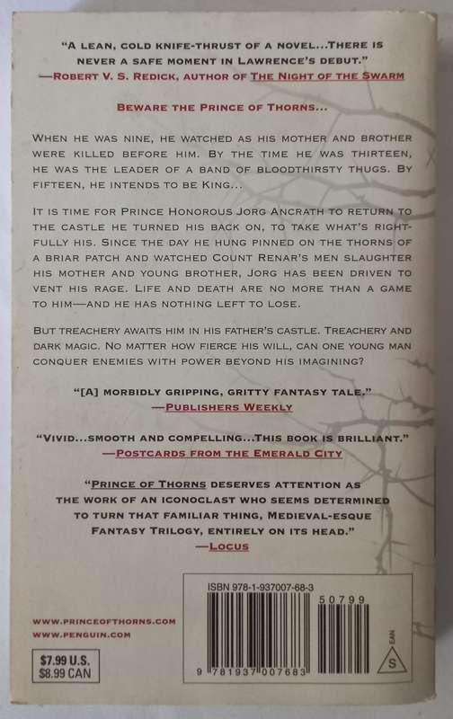Prince of Thorns by Mark Lawrence. Broken Empire Book 1
