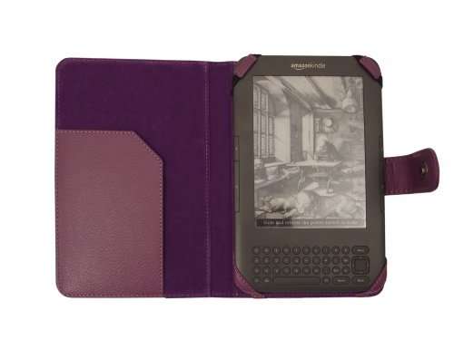 Flip Case Cover for Amazon Kindle 3 ( Wifi / 3G) Purple IN STOCK