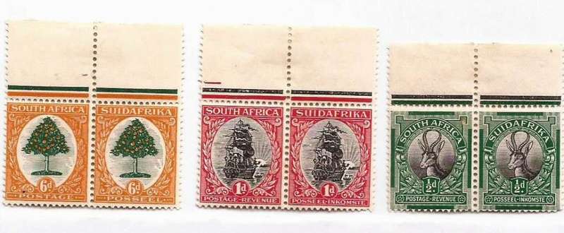 SA UNION - 1926 LONDON PICTORIALS - SET IN MNH TOP MARGIN PAIRS