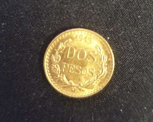 1945 Mexican Dos Pesos 22ct Gold coin