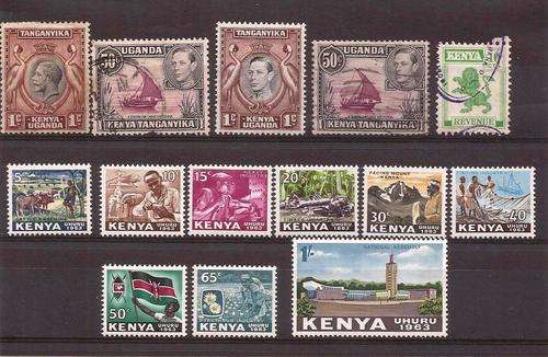 KUT USED/MH AND KENYA MNH SET ON CARD