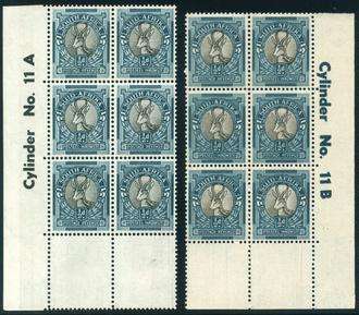1947/54 Hyphenated and Screened Pictorials 1/2d Control Blocks (Cylinders 11A & 11B) - (SACC 113)