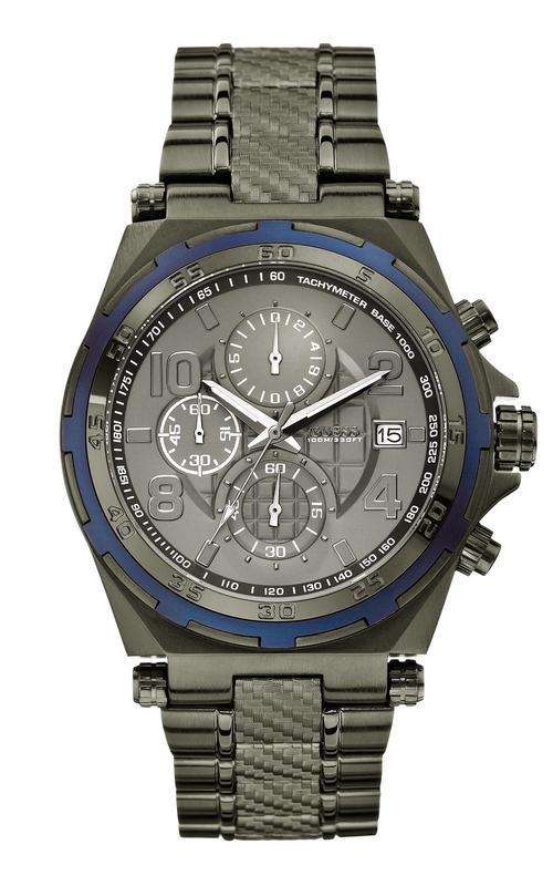 GUESS GUNMETAL CHRONOGRAPH MENS WATCH MODEL: W0243G3 - 10/10 CONDITION AS NEW
