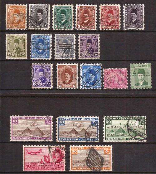 EGYPT USED AIRMAILS AND PART DEFN SET - FINE USED - HIGH CV