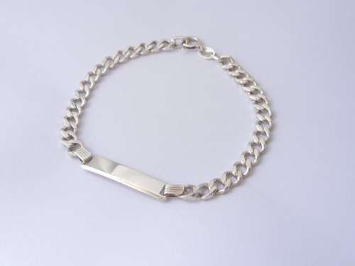 Solid Sterling Silver Men's ID Bracelet