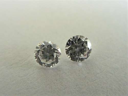 2 x 0.075 cts ( Matching Pair ) Round Brilliant Natural Diamonds