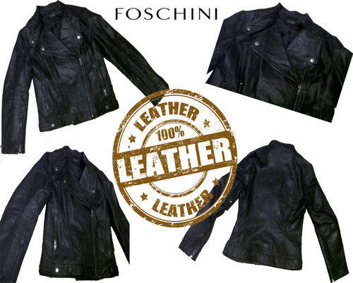 FOSCHINI 100% Leather Jacket - Black