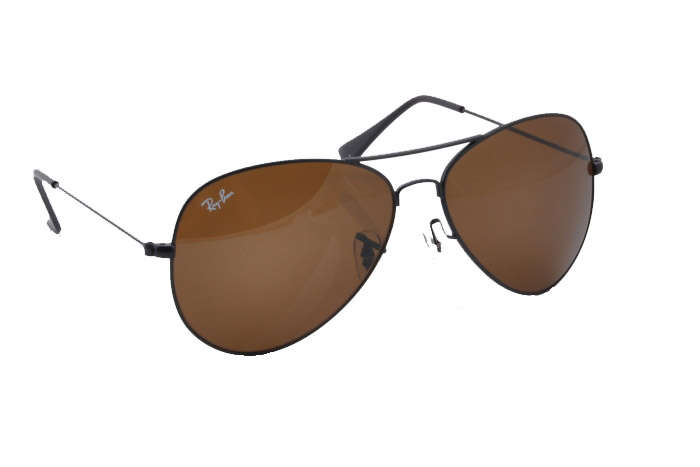Ray Ban Aviator Sunglasses - 3025 (BLACK FRAME / BROWN LENS)