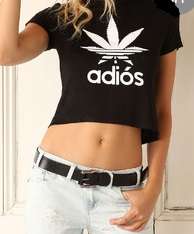 IMPORTED Black short sleeve Crop top T-Shirt