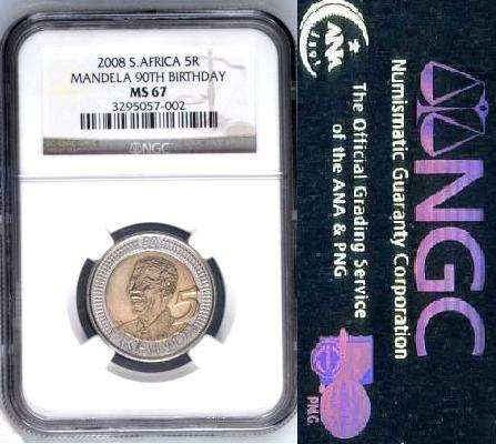 **Ultra Rare*** HIGH Grade MS67 Mandela R5 coin