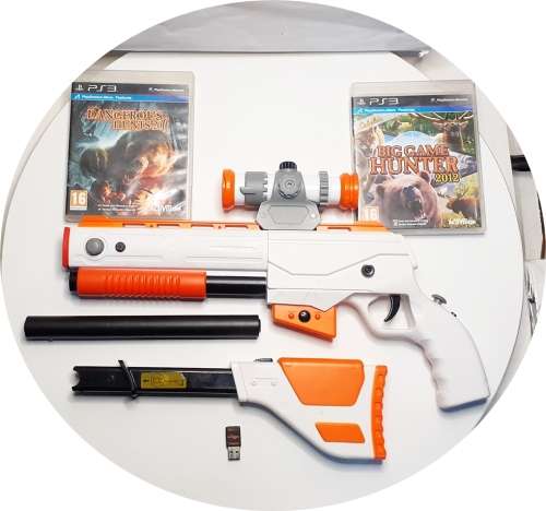 PS3 Move gun with Dangerous hunts 2011 game, Big game hunter 2012