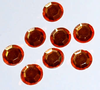 Orange round 6mm rhinestones  (50pcs)
