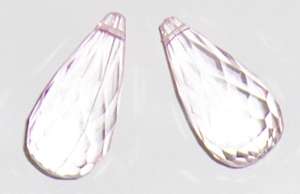 Sale!!  Pink Acrylic faceted drop 31x14mm beads (10pcs)