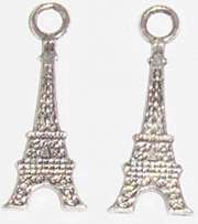Nickel eiffel tower charm 32mm x12mm (1pc)