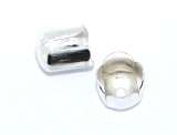 Silverplated Bell end caps 8mm x 6mm (50pcs)