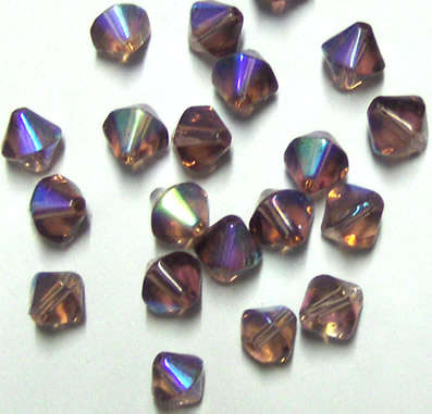 Maroon glass bicone beads 5mm with shimmer (60pcs)