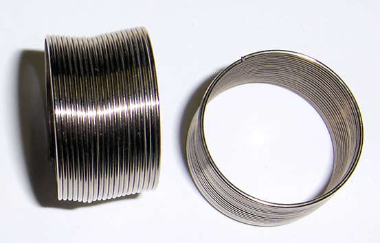 Bulk Nickel memory wire 20mm - ring size (160 coils)