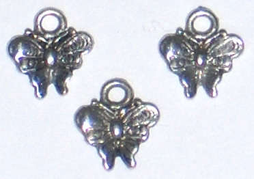 Silver butterfly charms 10mm x11mm  (5pcs)