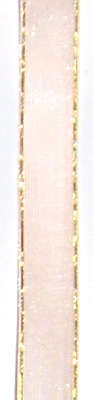 Peach Organza ribbon 10mm sold per meter