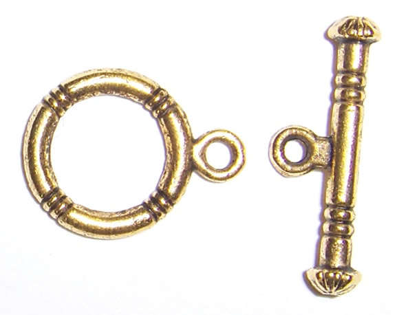 Round Gold  toggle clasp 15mm x 12mm (1pc)