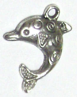 Silver Dolphin pendant 23mm x 21mm (1pc)