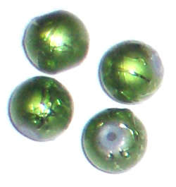 Splashed Light Green 8mm round glass beads (10pcs)