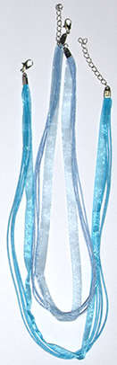 Blue cord and ribbon choker 42cm sold per unit